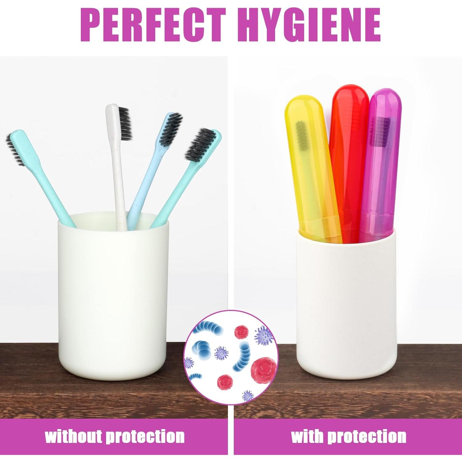 Estuche de Cepillo de Dientes de Viaje Eaezerav - 6 Paquetes