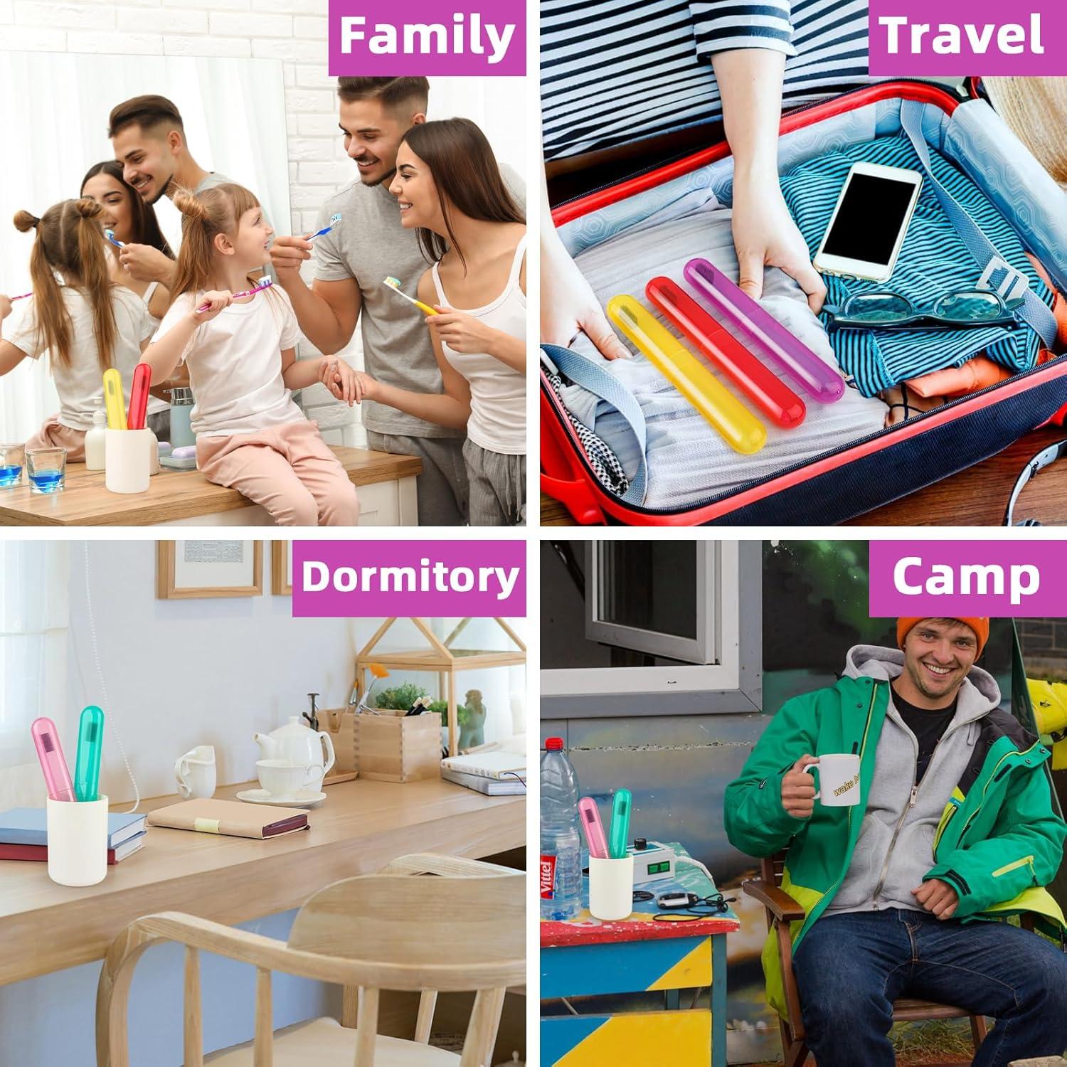 Estuche de Cepillo de Dientes de Viaje Eaezerav - 6 Paquetes