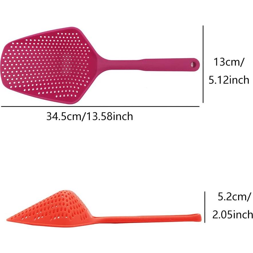 Cuchara Coladora Grande SEIWEI 34.5cm Negro para Pasta y Verduras