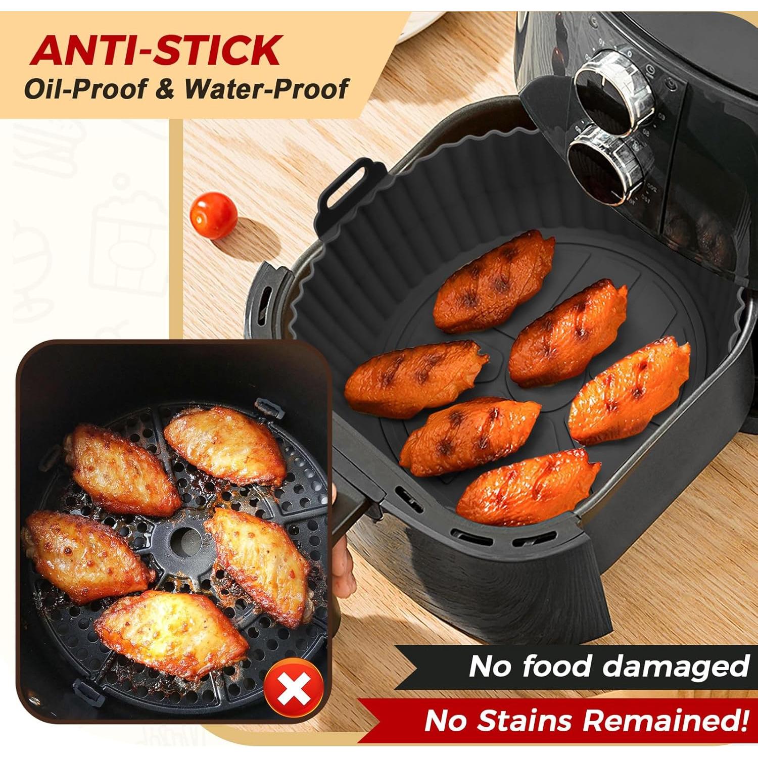 Paquete de 3 forros de silicona para freidora de aire 8"