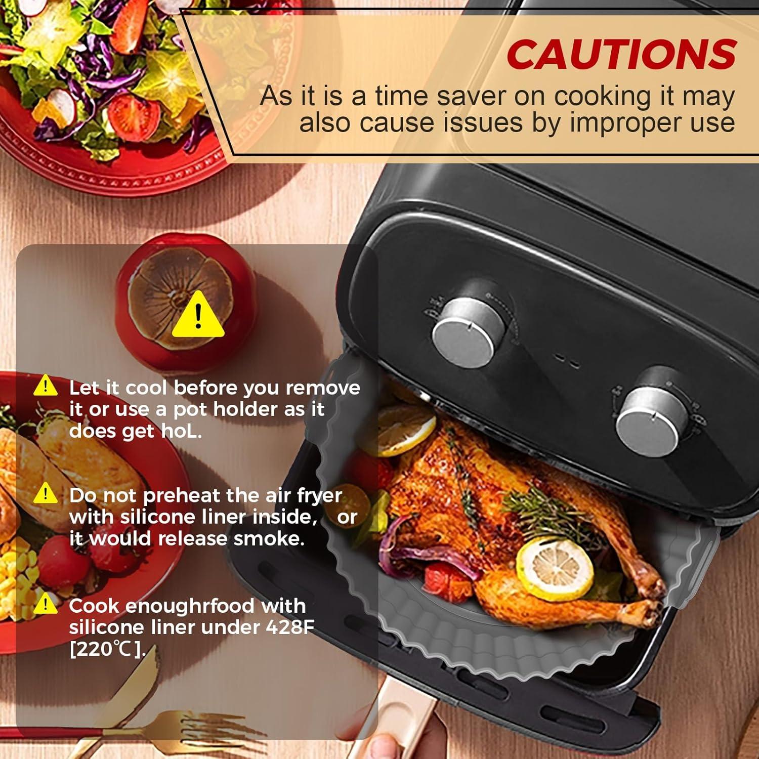 Paquete de 3 forros de silicona para freidora de aire 8"