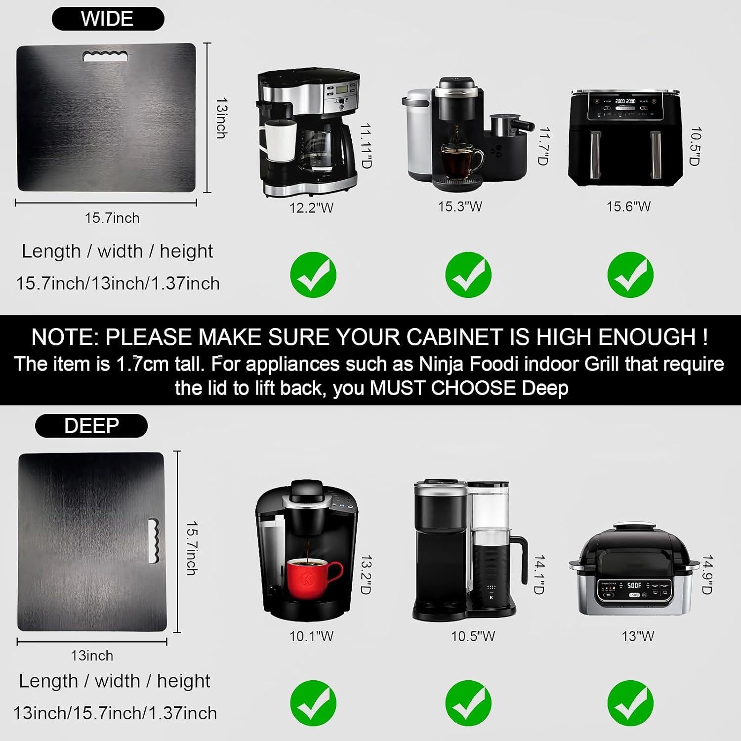 Bandeja Deslizante para Cafetera OhGosh 33x40cm Negro