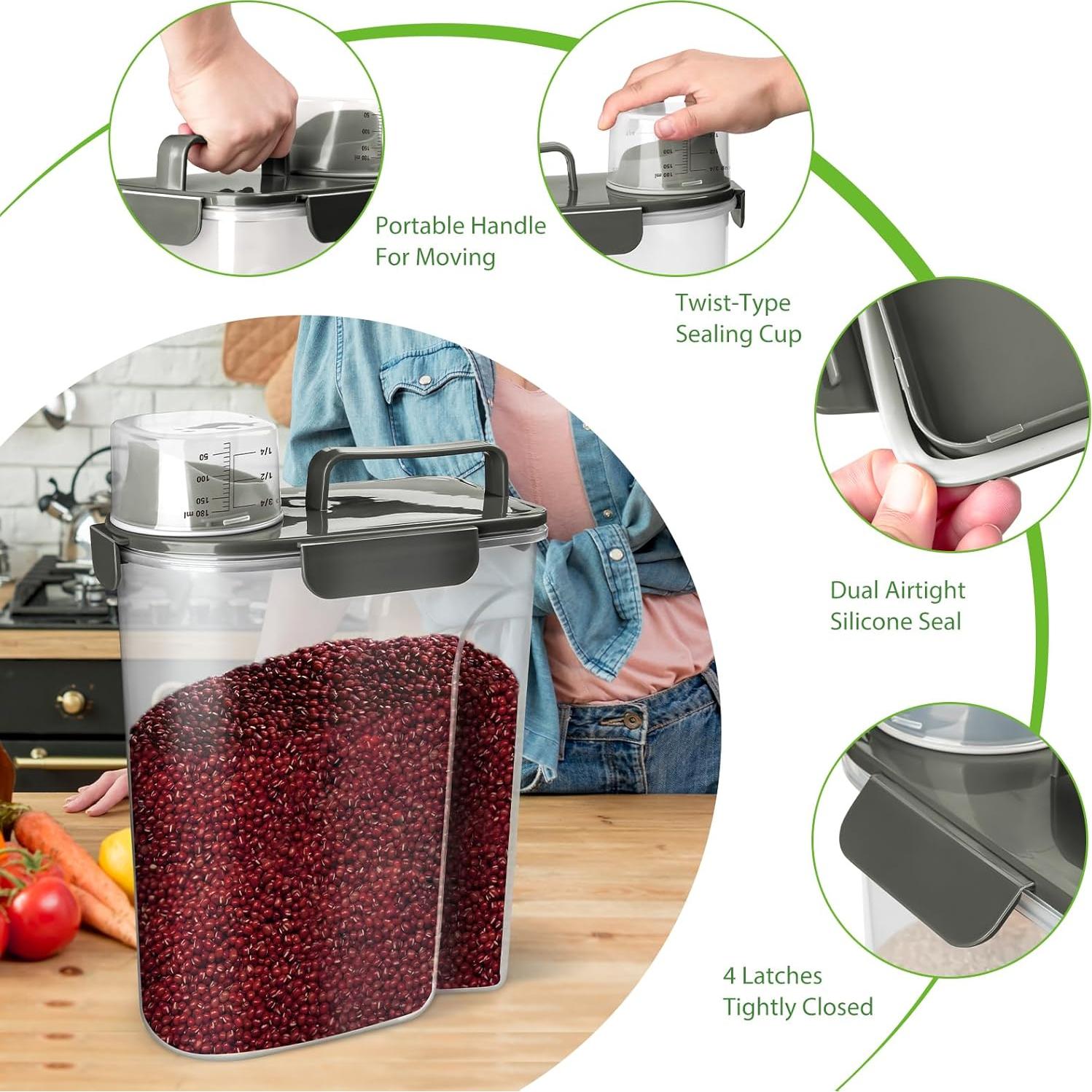 Contenedor de Almacenamiento de Alimentos Viretec 6L y 3L Gris