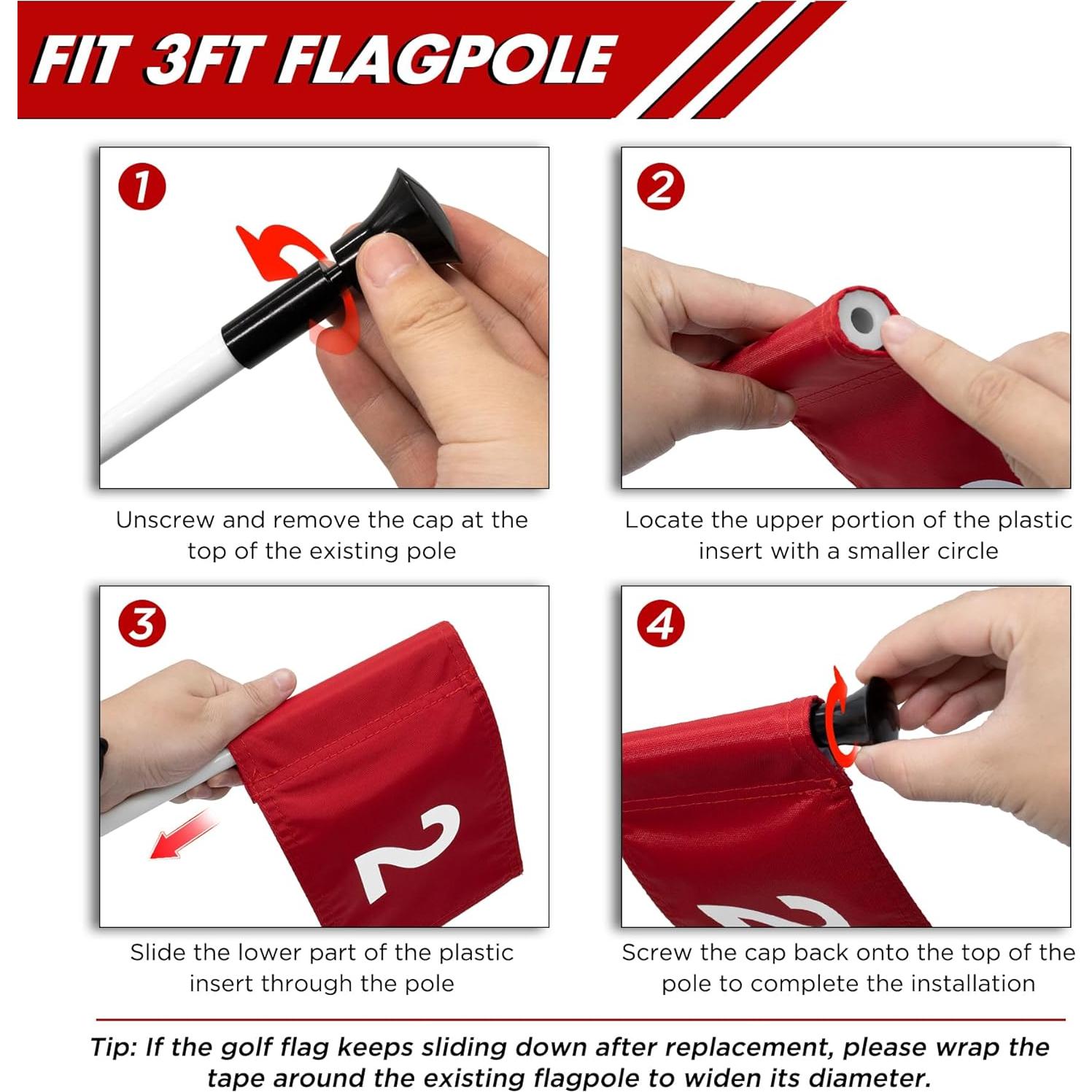 Bandera de Golf KINGTOP 15x20 cm con Números Visibles