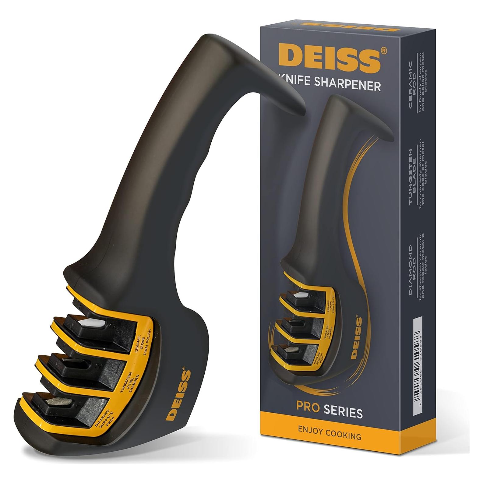 Afilador de Cuchillos Deiss PRO 3 Etapas Profesional Naranja