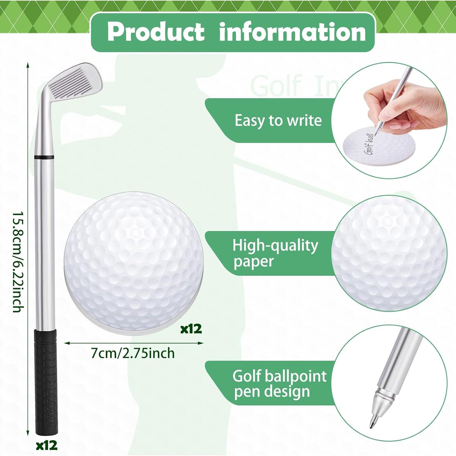 Bolígrafos Estune 12 Pcs Golf + Notas Adhesivas 6.86 cm