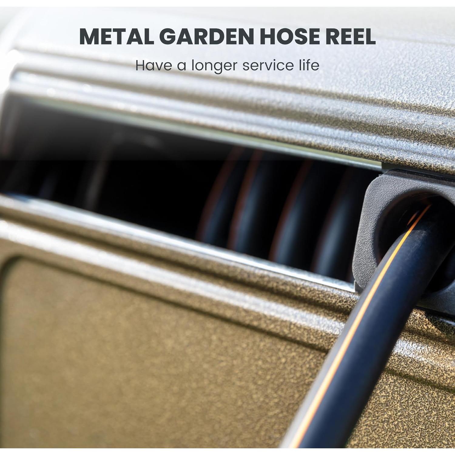 Carrete de Manguera de Metal Giraffe Tools SW5 150 pies Verde