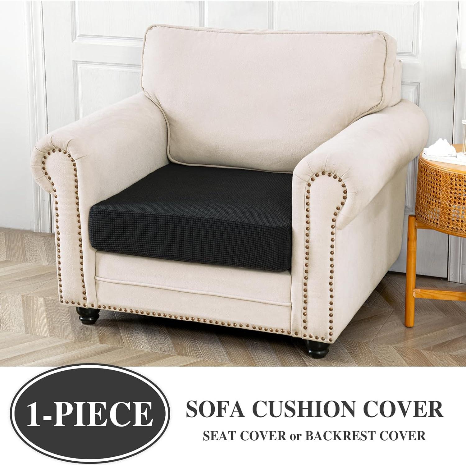 Funda de Cojín de Sofá LA MEACK 1 Pieza Negra Elástica