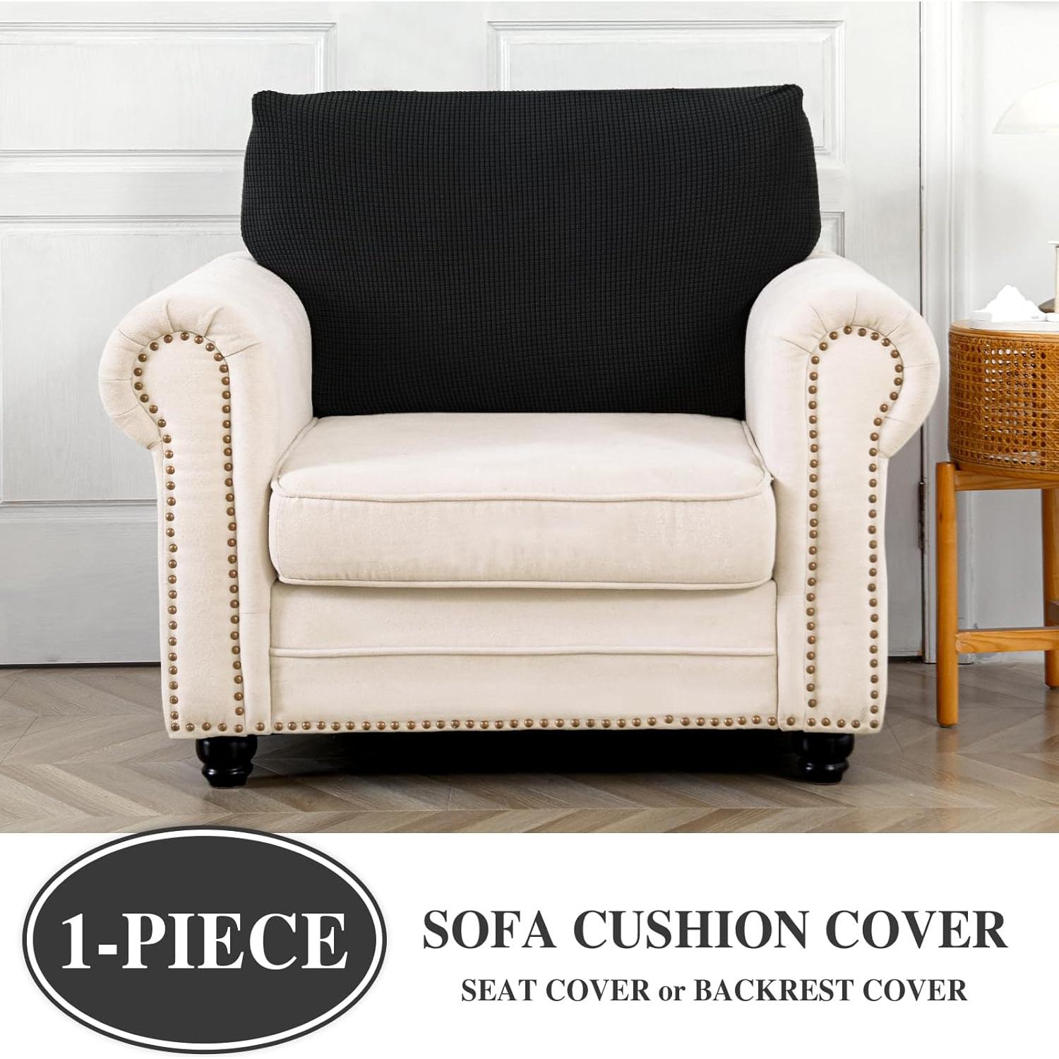 Funda de Cojín de Sofá LA MEACK 1 Pieza Negra Elástica