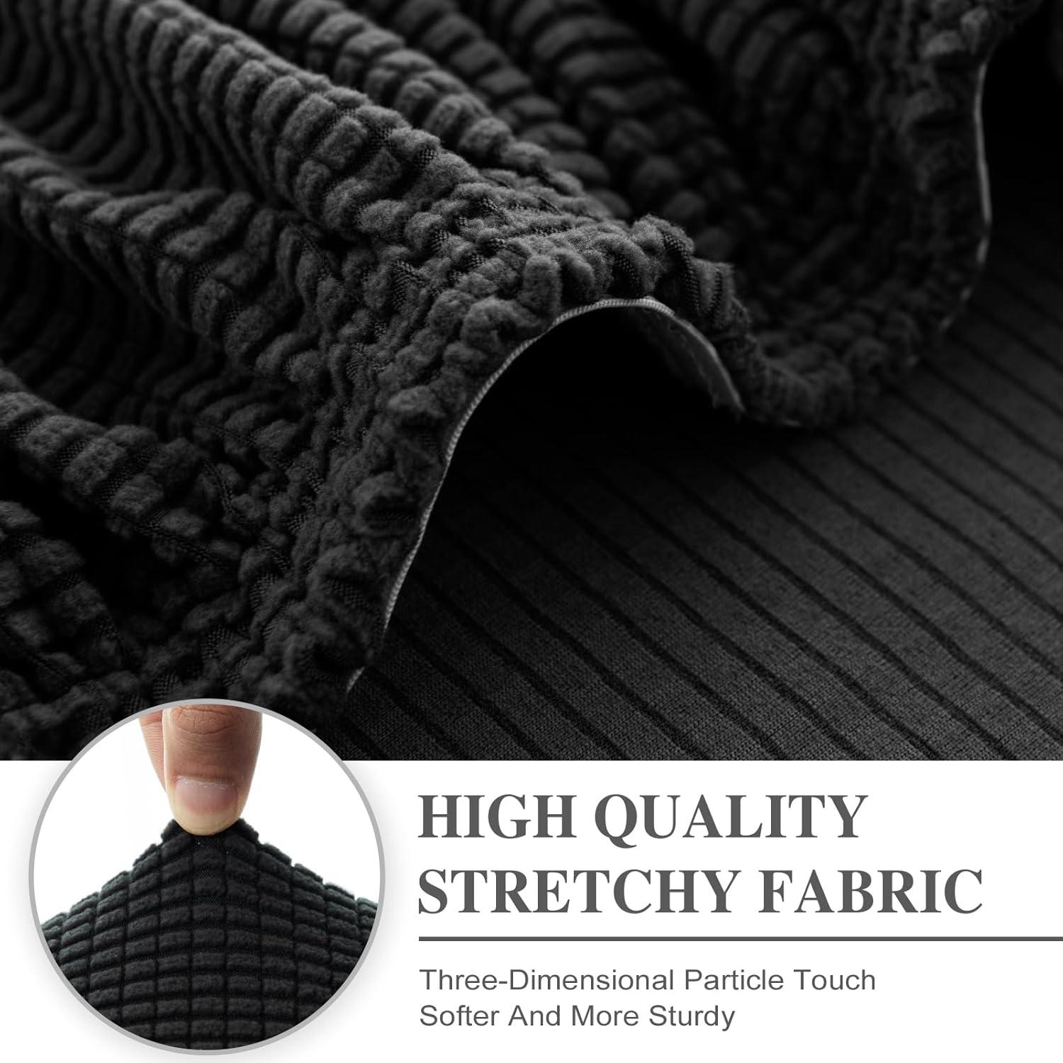 Funda de Cojín de Sofá LA MEACK 1 Pieza Negra Elástica