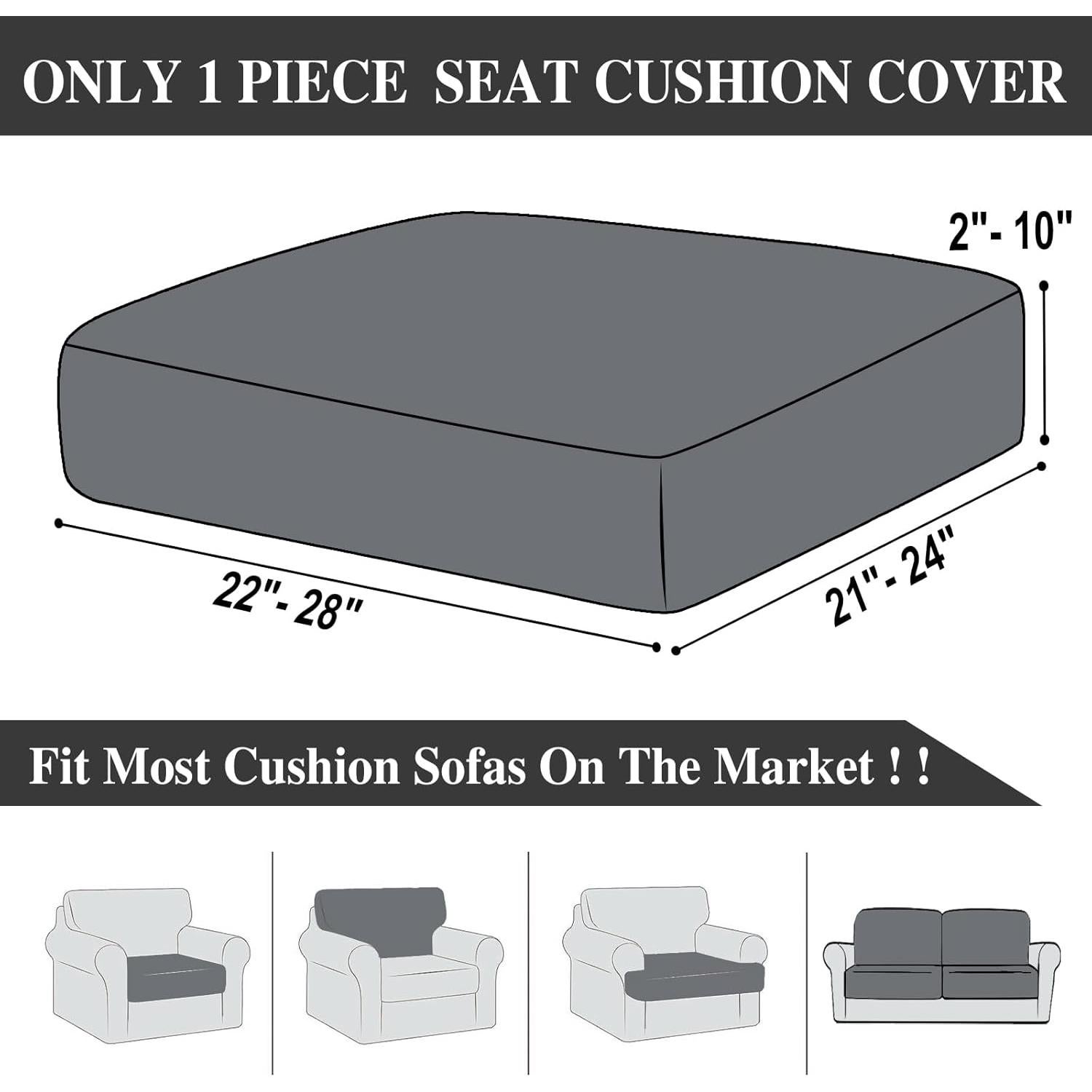 Funda de Cojín de Sofá LA MEACK 1 Pieza Negra Elástica