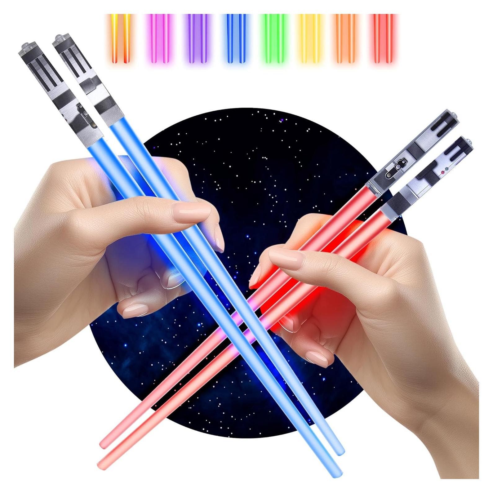 Palillos de Luz LED Chop Sabers 2 pares Rojo y Azul
