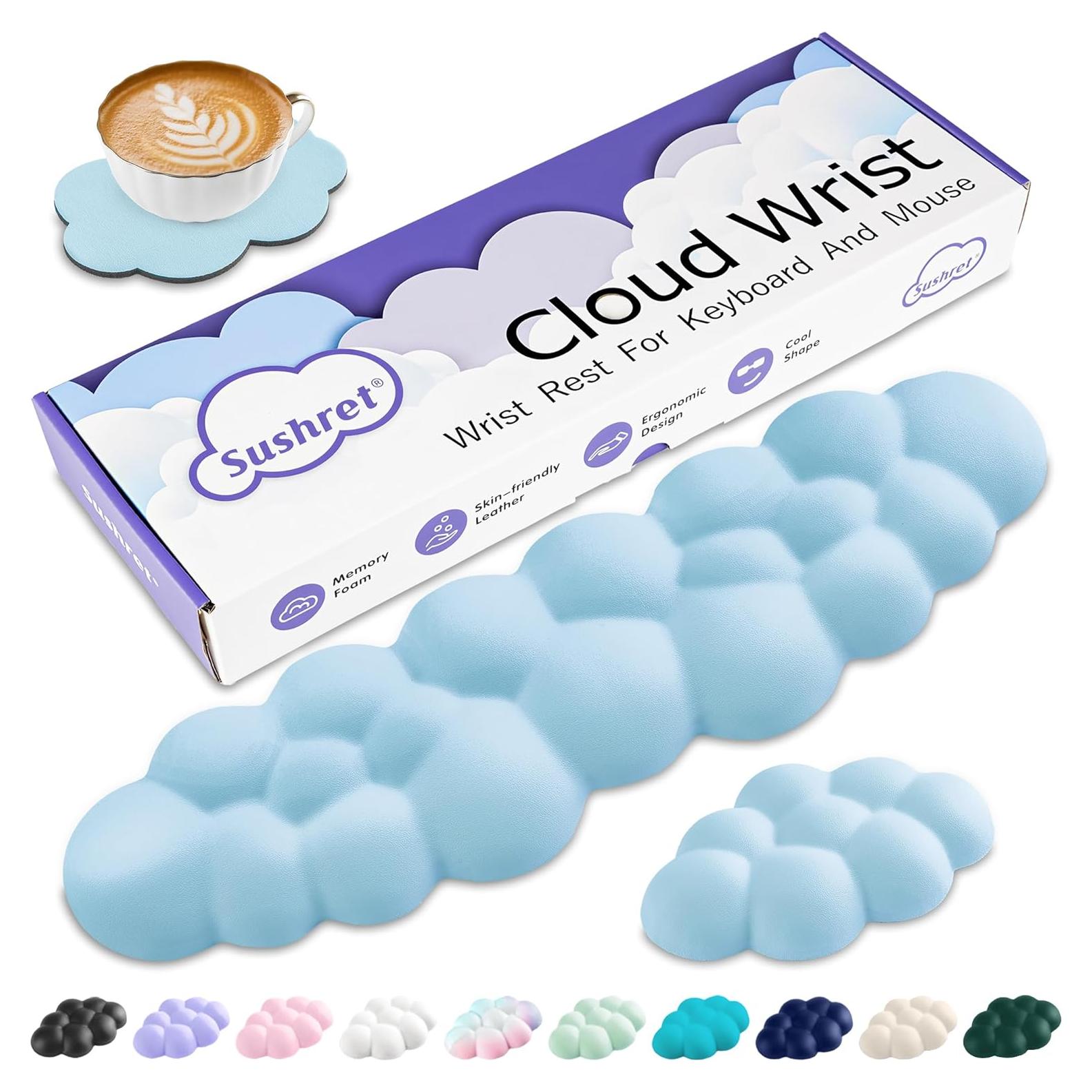 Reposamuñecas Ergonómico Sushret Nube Azul - Espuma de Memoria