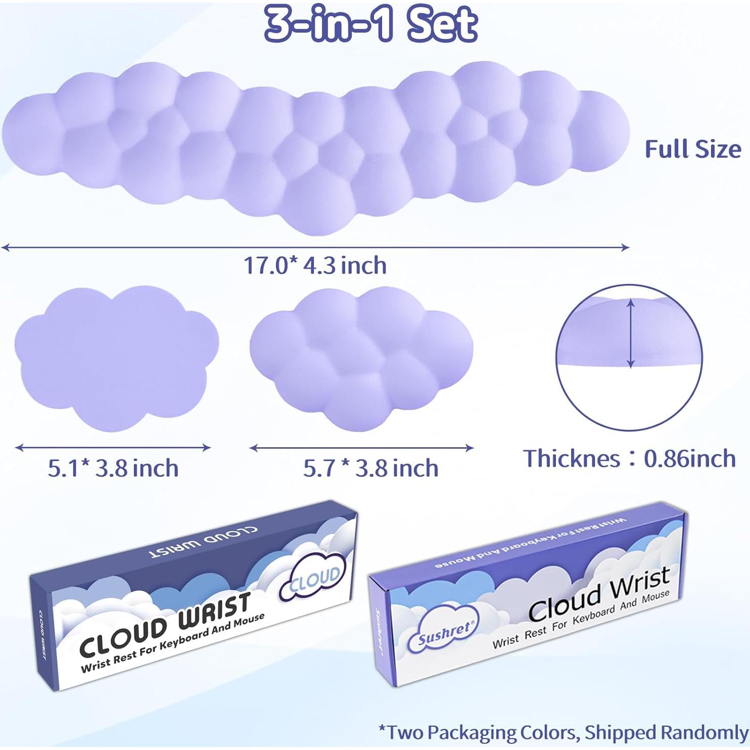Reposamuñecas Ergonómico Sushret Nube para Teclado y Ratón