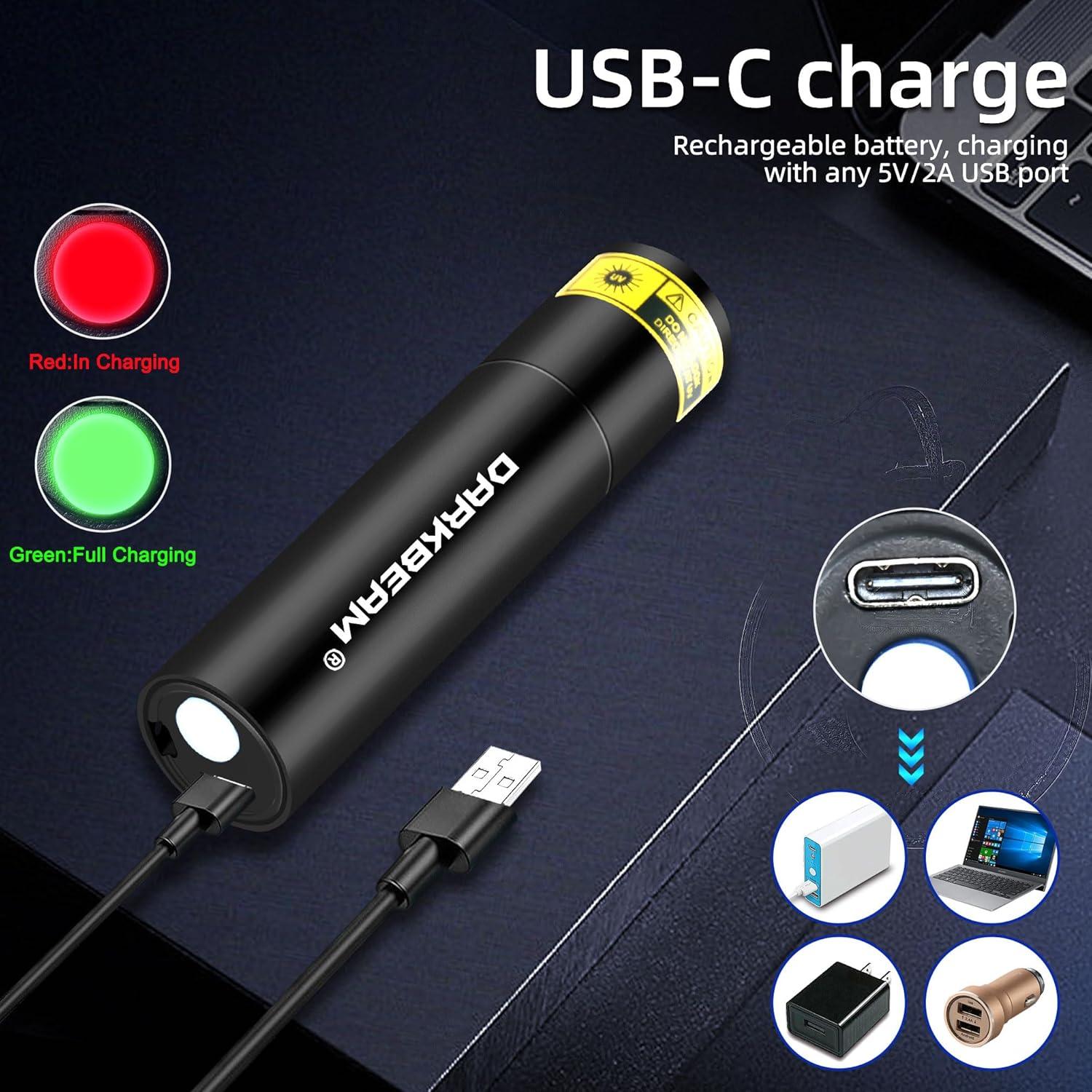 Linterna UV 365nm DARKBEAM Mini LED Recargable USB -C