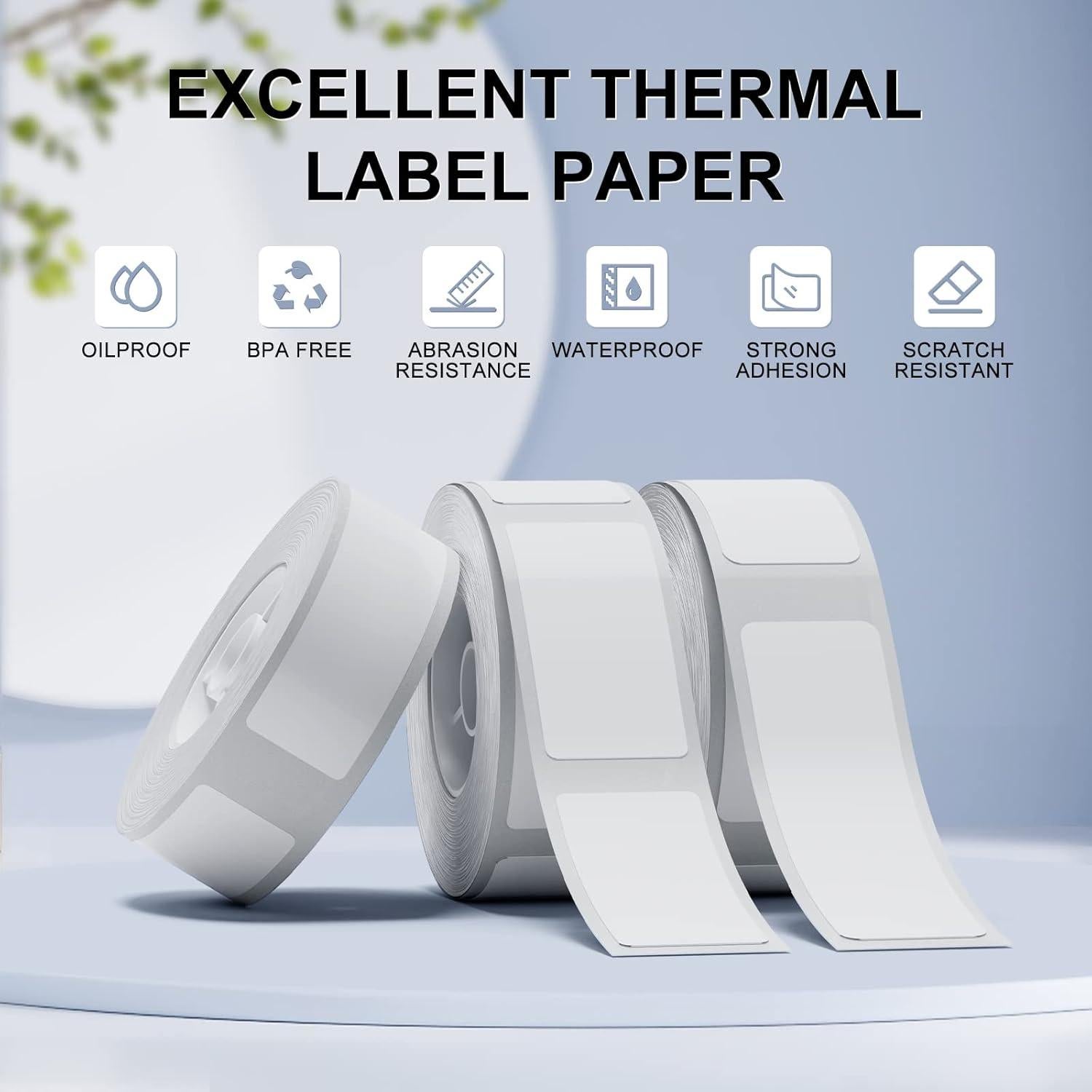 NIIMBOT D11 D110 D101 Label Tapes, 6 Rolls Adapted D11 Label Print Paper, D110 Thermal Sticker Paper 0.47"x 1.57" Waterproof Self Adhesive Labeling Tape(White)