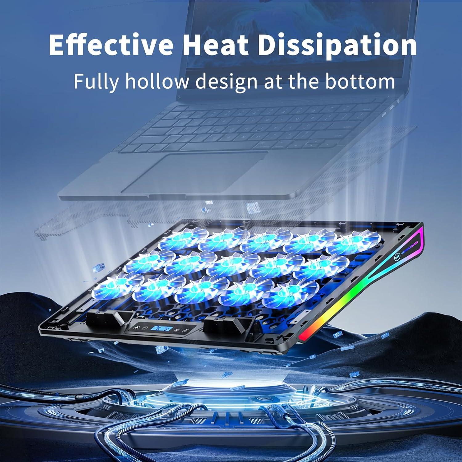 Base de Enfriamiento para Laptop KeiBn AA2-15 RGB 10-17.3"