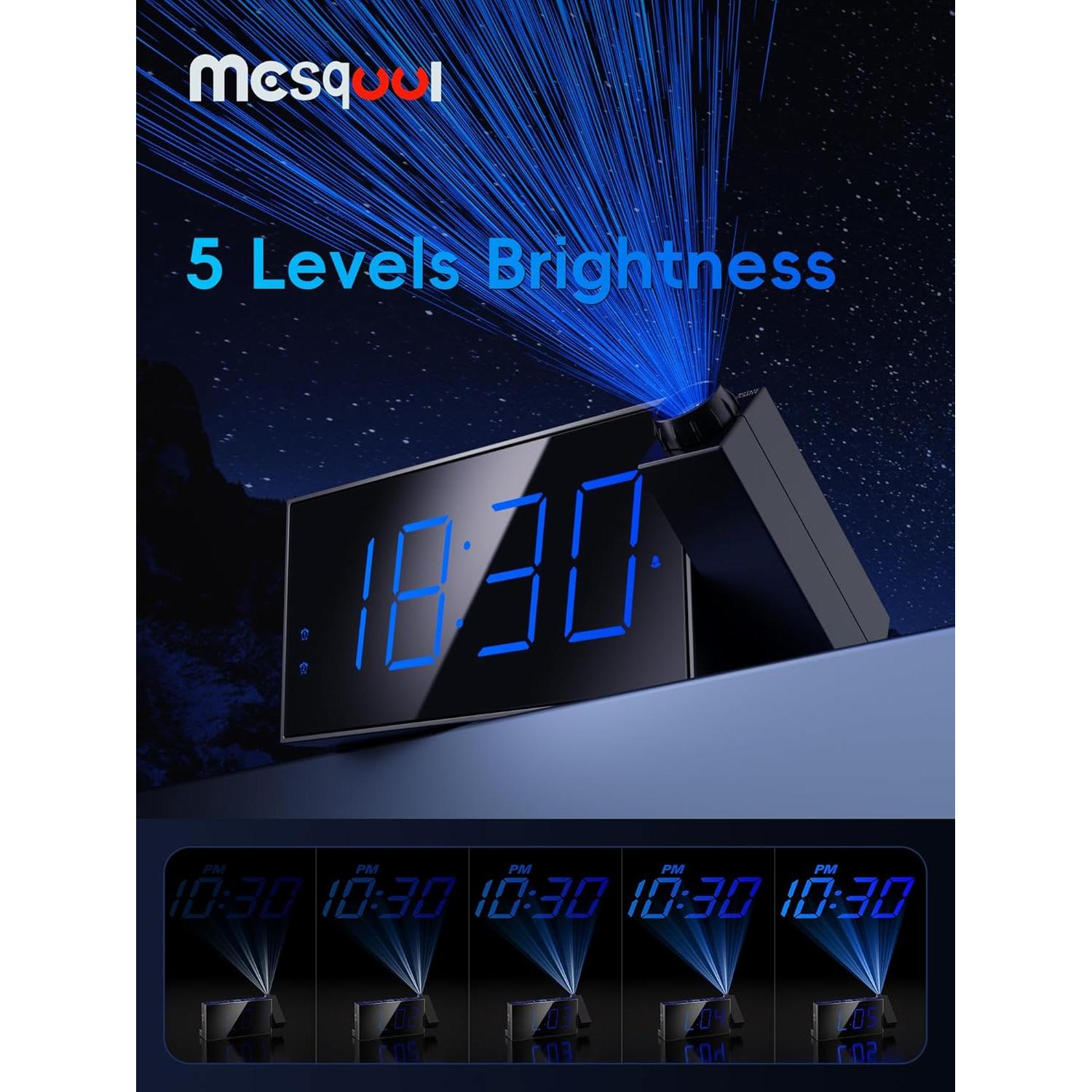 Reloj Despertador Digital Proyector Mesqool M-1001F-B 7"