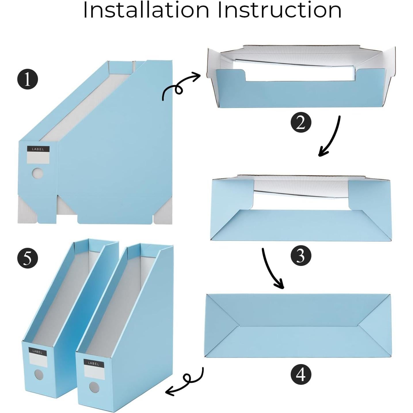 Soporte de Revistas Plegable Y YOMA 6 Paquete Cartón Color Caramelo