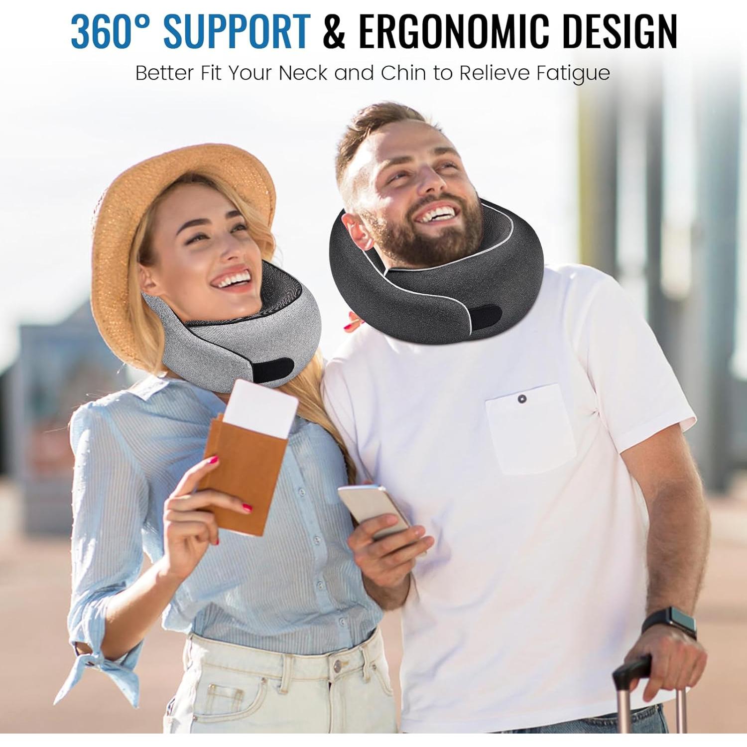 Almohada de Cuello 4litamz Espuma de Memoria Ergonómica Negra