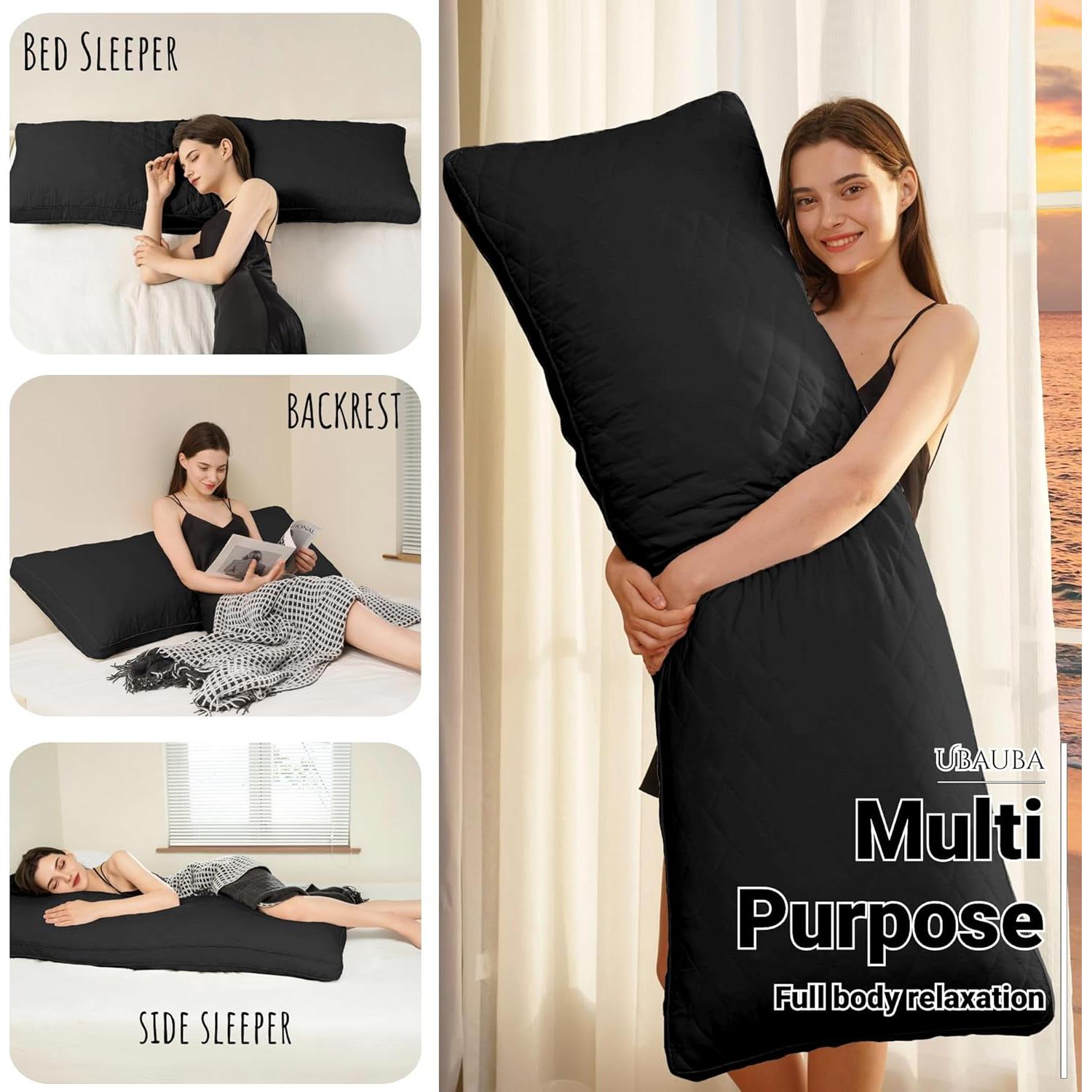 Almohada Corporal Ubauba de Espuma Memoria 50.8x137.2 cm Negra