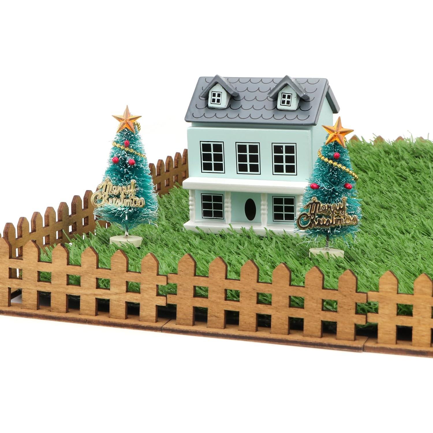 Cerca de Jardín Miniatura Cutemini 8 Piezas Madera 8x3 cm