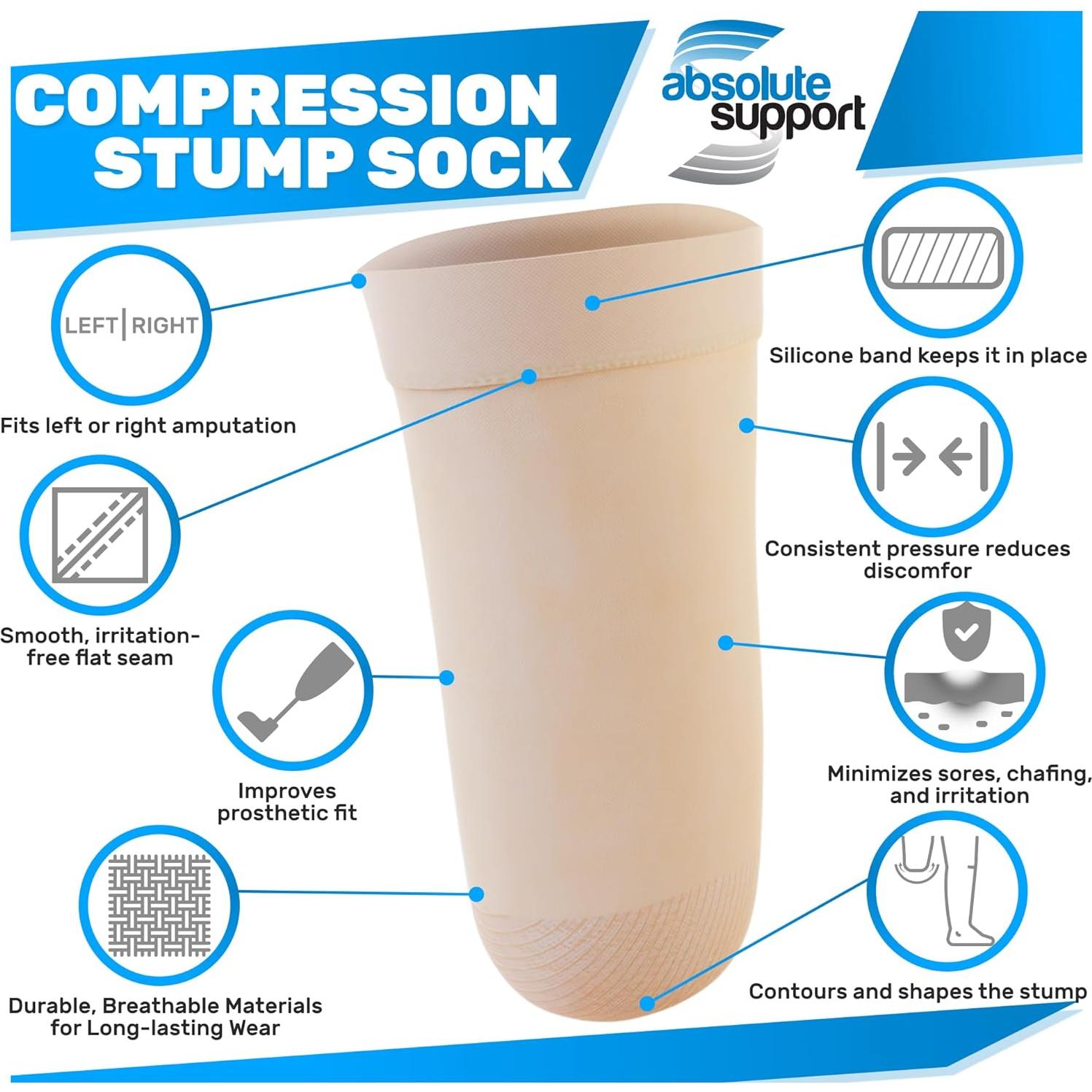 Medias de Compresión para Amputados A520 20-30 mmHg Beige