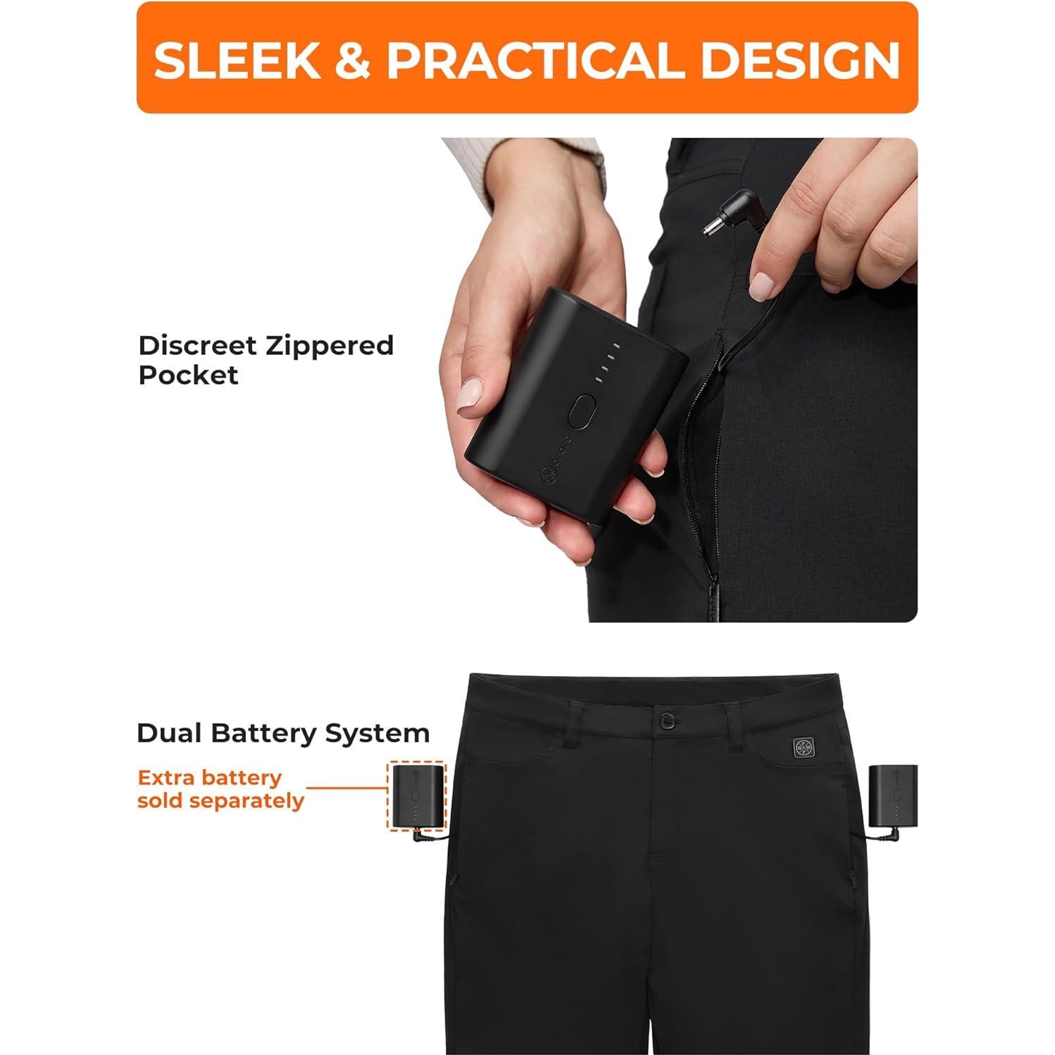 Pantalones Térmicos Casuales para Mujeres ORORO - Negro