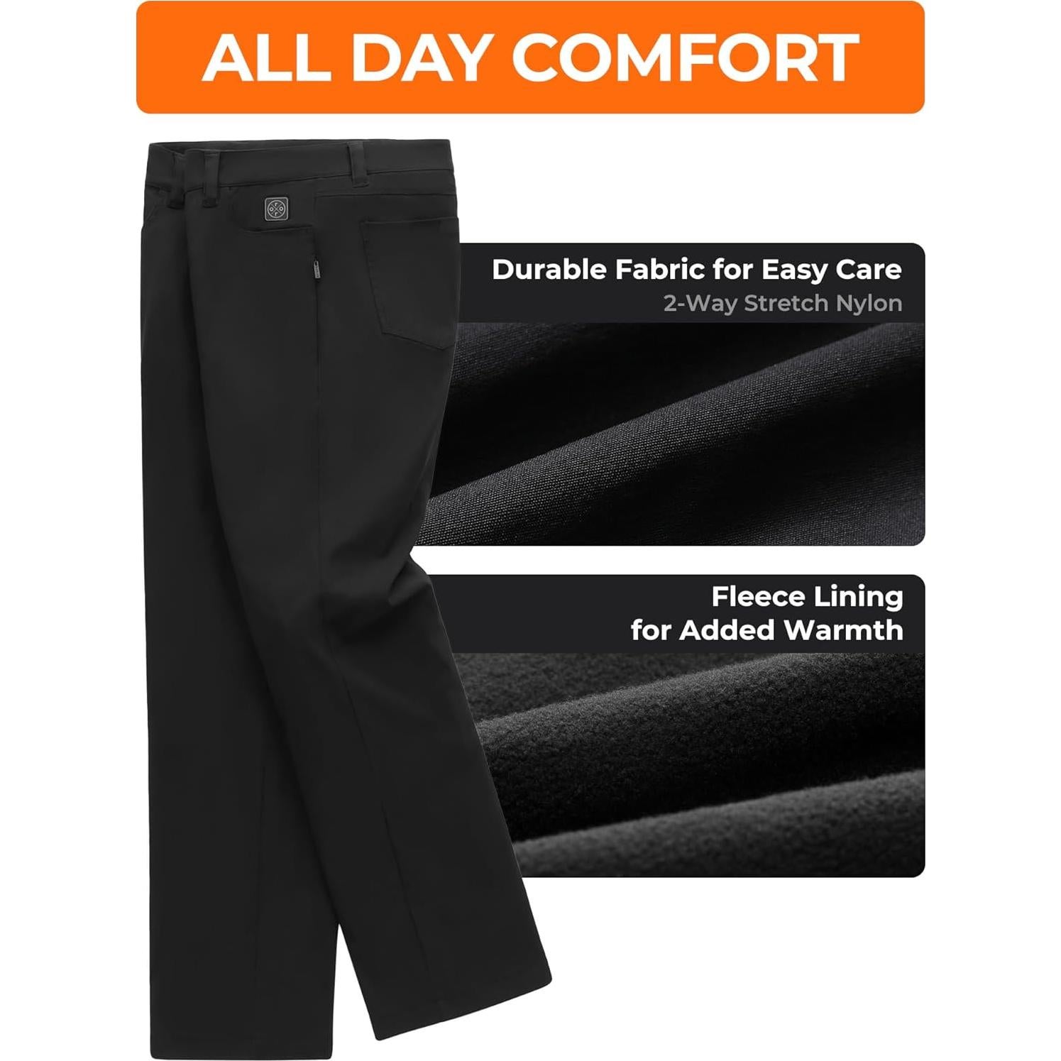 Pantalones Térmicos Casuales para Mujeres ORORO - Negro
