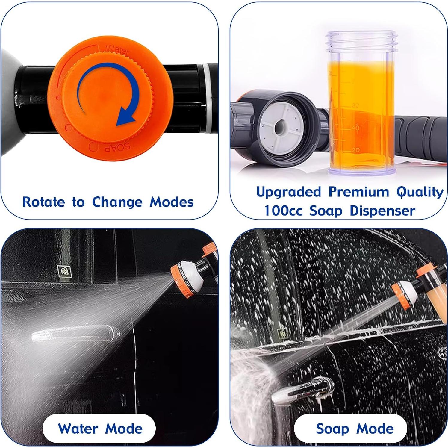 Rociador de manguera AYBBSHOW con dispensador de jabón 2m