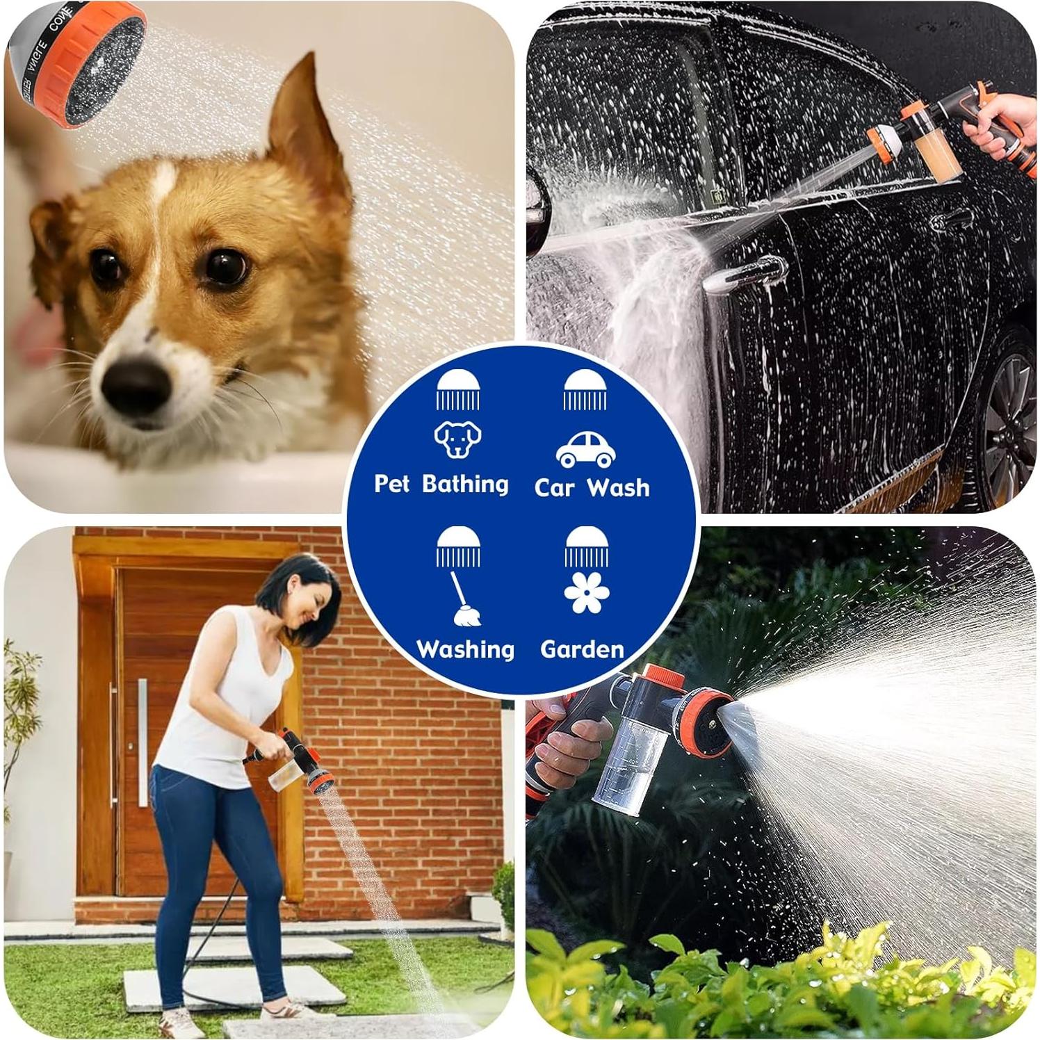 Rociador de manguera AYBBSHOW con dispensador de jabón 2m