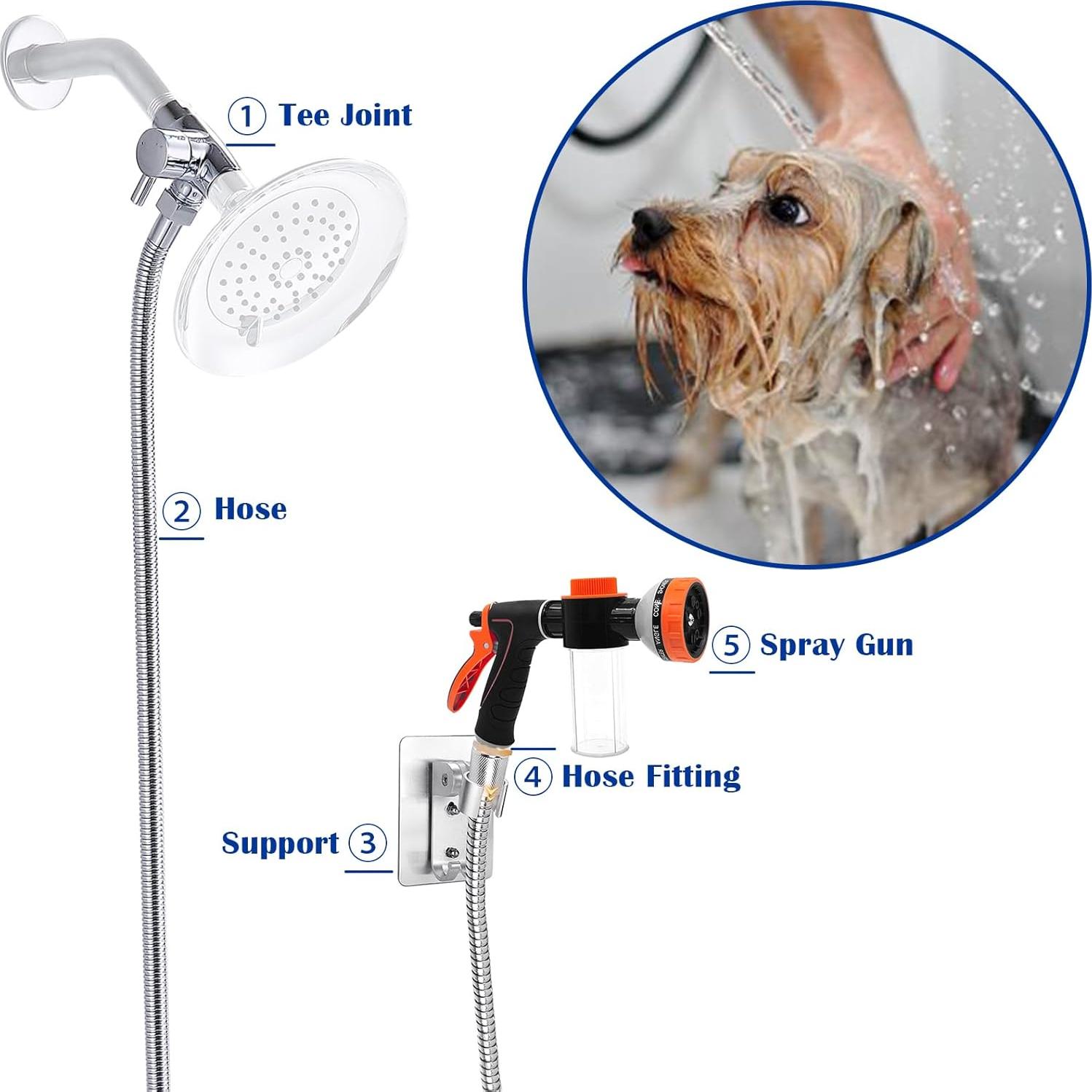 Rociador de manguera AYBBSHOW con dispensador de jabón 2m