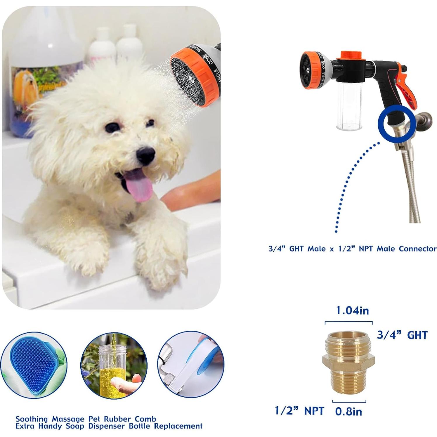 Rociador de manguera AYBBSHOW con dispensador de jabón 2m