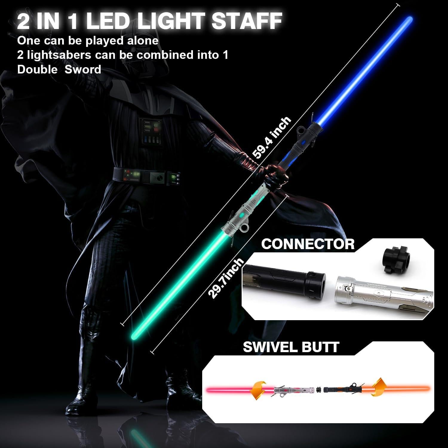 Sable Iluminado Anndofy LED 25 Colores 73.66 cm para Niños