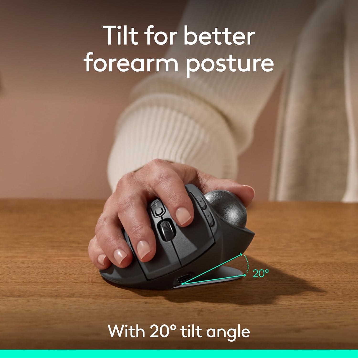 Logitech MX Ergo S Ratón Trackball Inalámbrico Ergonómico