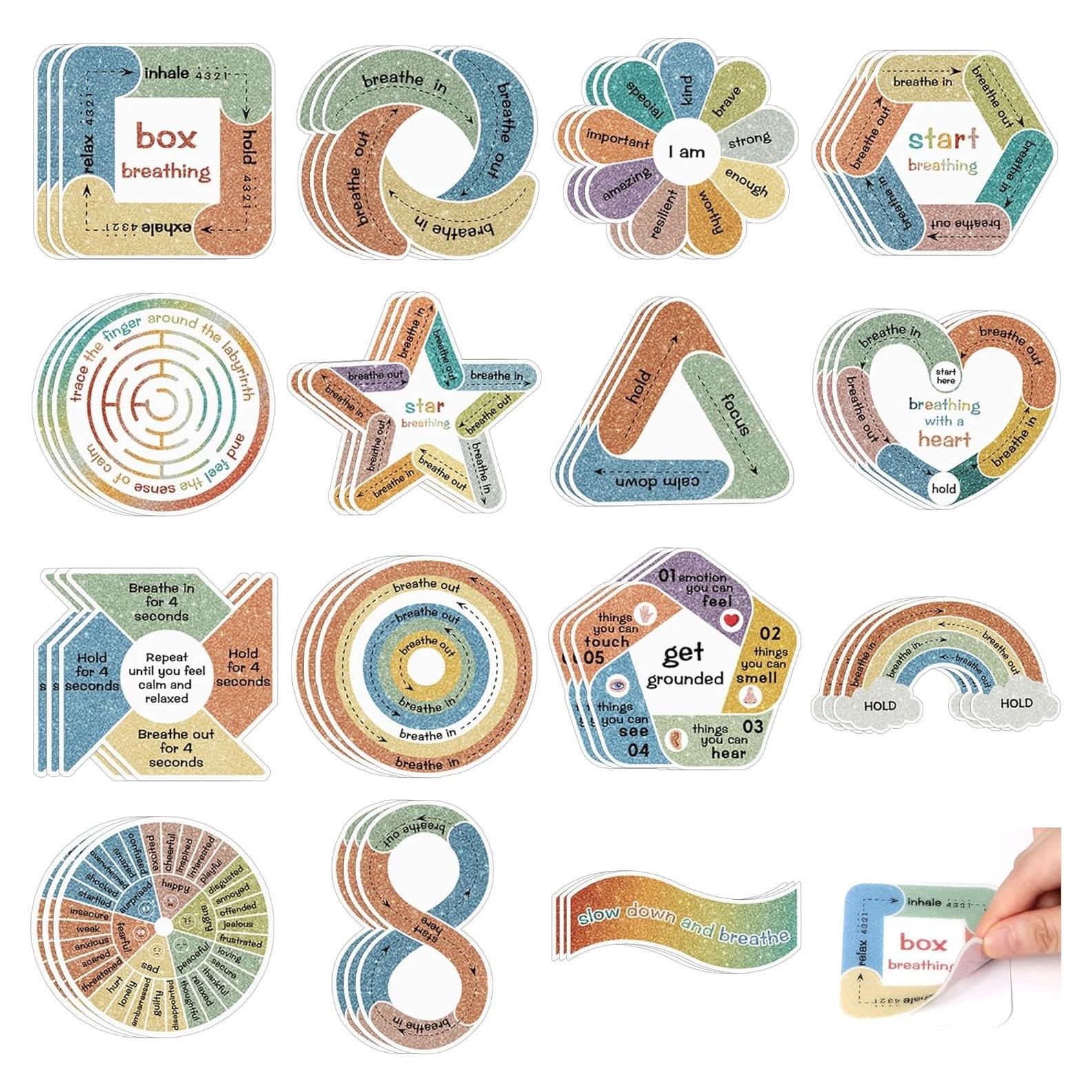 Calcomanías Calmantes Huimdery 45 Piezas Texturizadas para Estrés