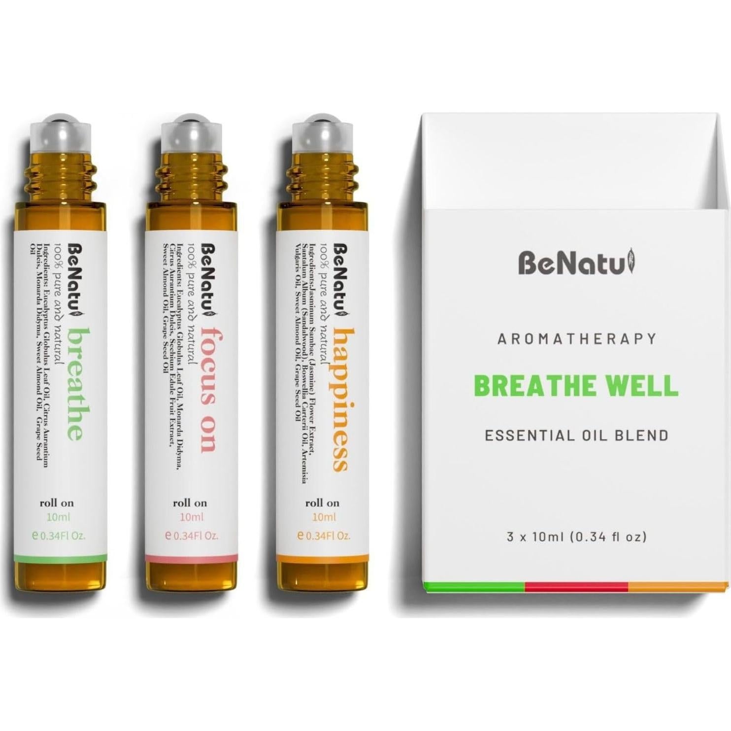 Conjunto de Aceites Esenciales Benatu - Aromaterapia Natural 3x10ml