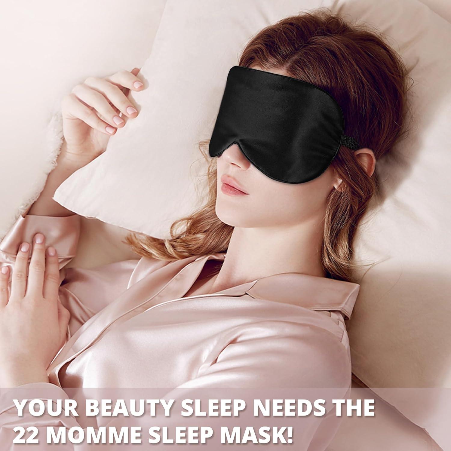 Máscara de Sueño de Seda Morera Pyopbow 22 Momme Ajustable