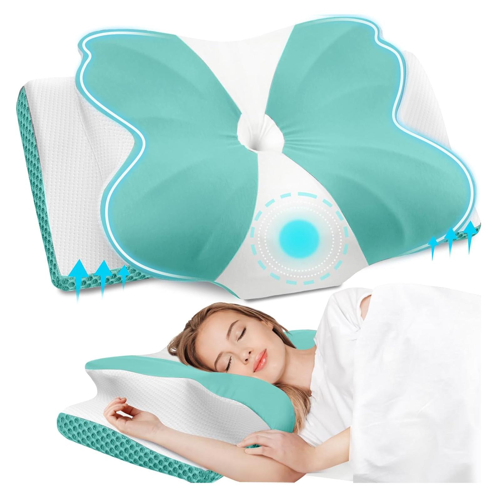 Almohada Ergonómica CloudBliss Espuma Viscoelástica Queen Verde