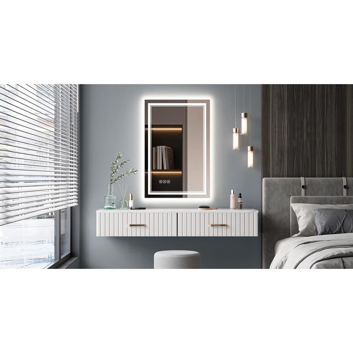 Espejo LED SOGOLINE 50.8x71.1 cm con luces y anti-vaho