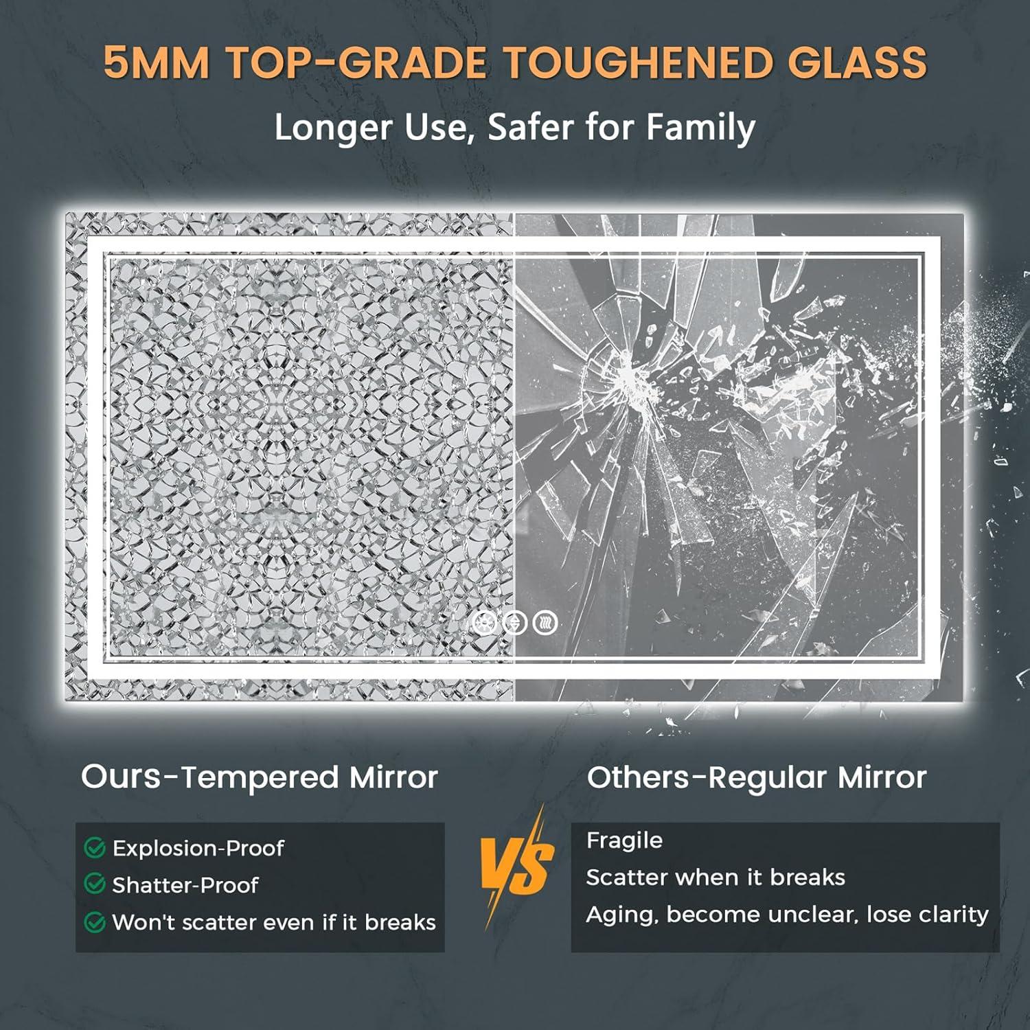 Espejo LED SOGOLINE 50.8x71.1 cm con luces y anti-vaho