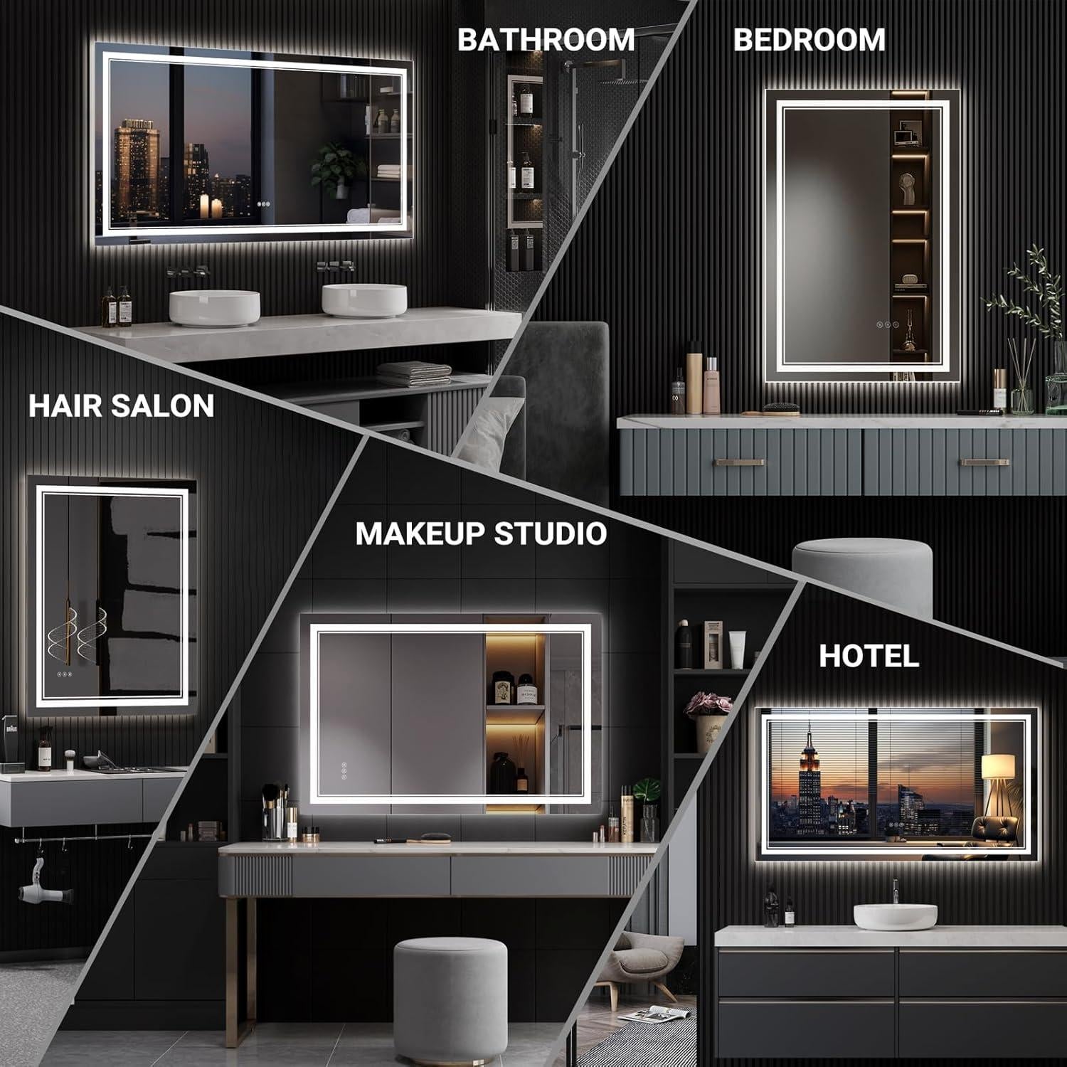 Espejo LED SOGOLINE 50.8x71.1 cm con luces y anti-vaho