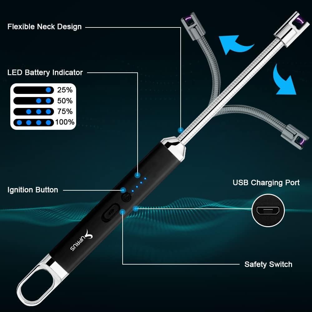 Encendedor Eléctrico SUPRUS Recargable USB Cuello Flexible 15.2cm