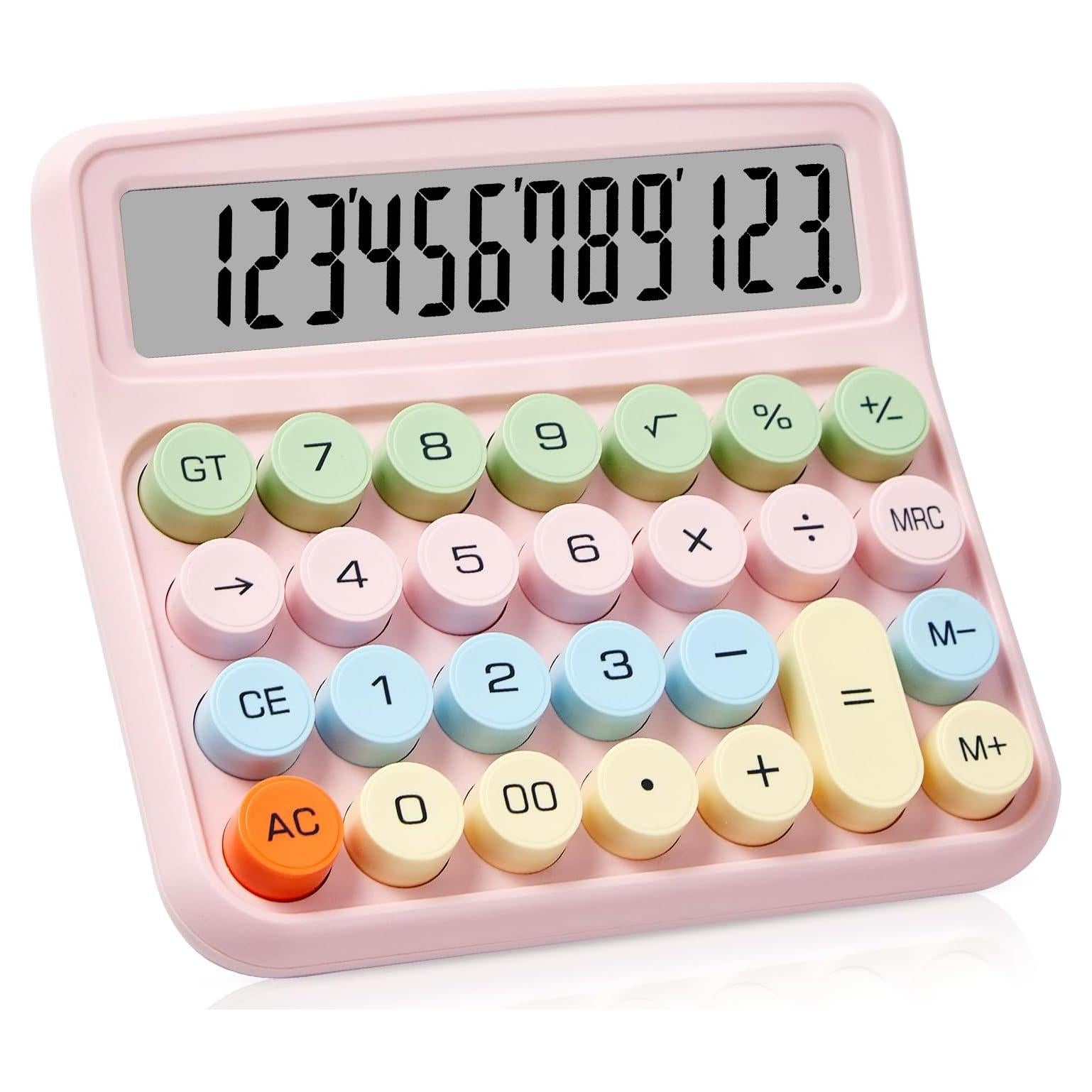 Calculadora Mecánica PIAMIG PMG2403 Rosa 12 Dígitos LCD