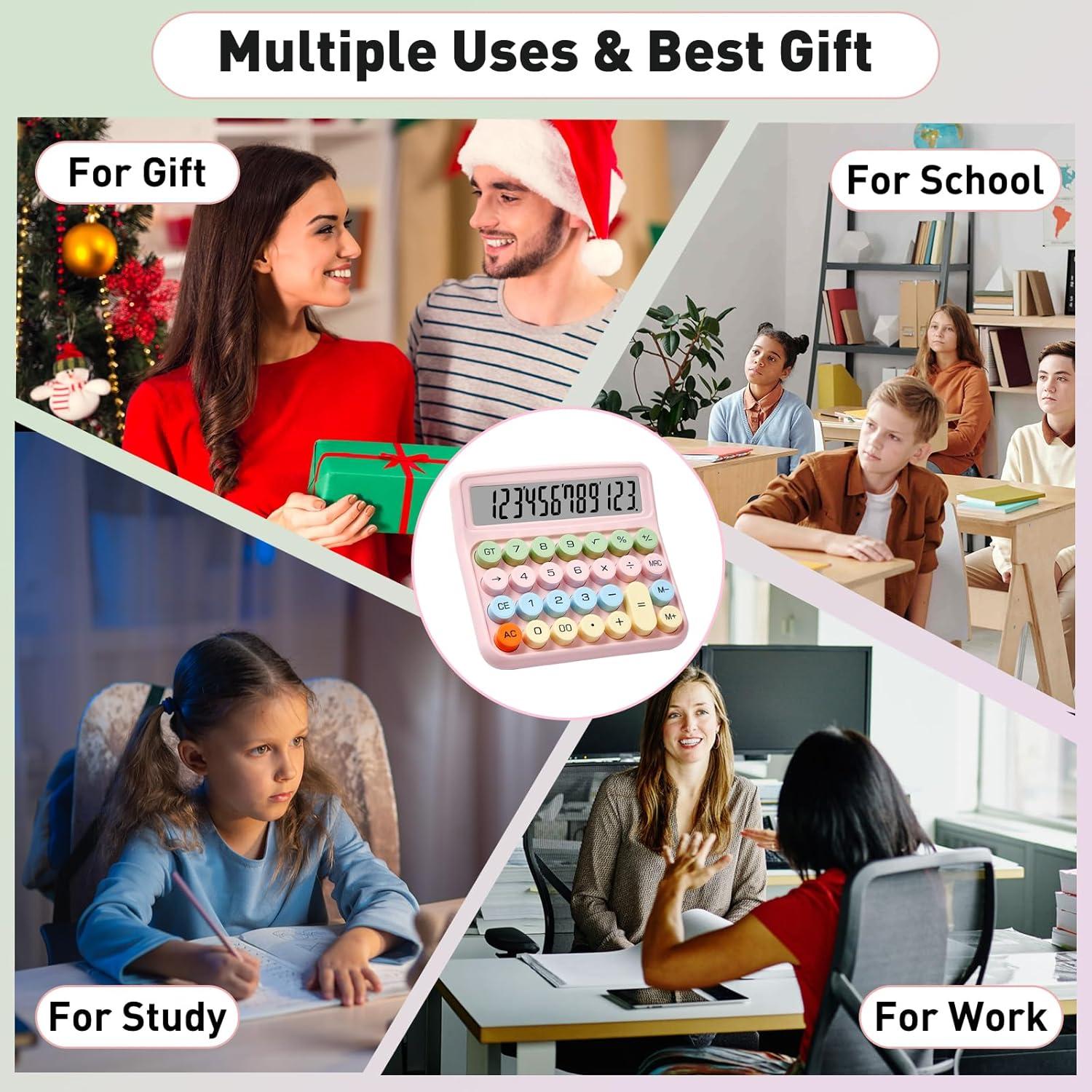 Calculadora Mecánica PIAMIG PMG2403 Rosa 12 Dígitos LCD