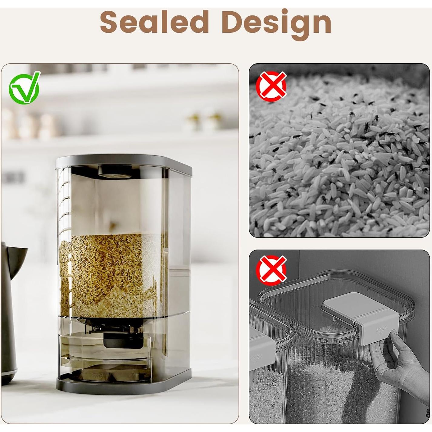 Contenedor de Almacenamiento de Alimentos SYNCVIBE 11.34 kg Negro