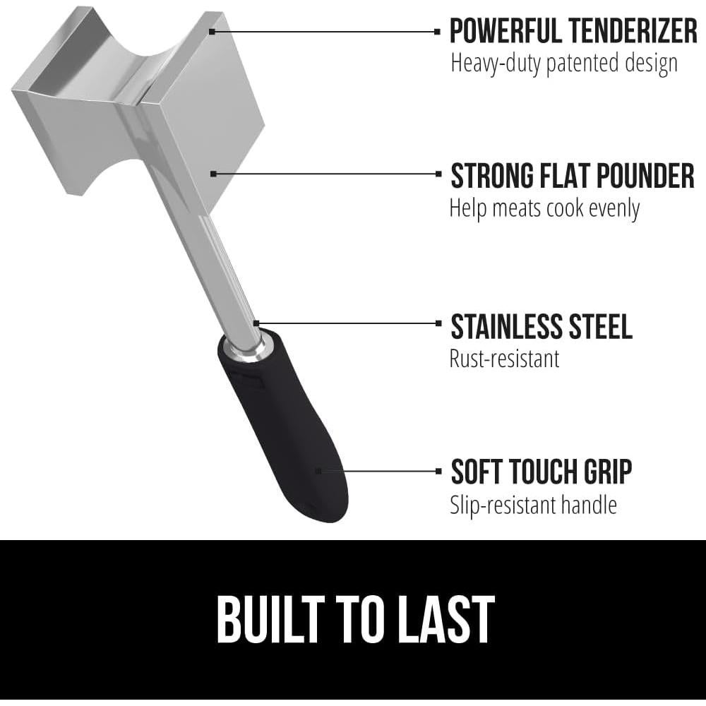 Aplastador de Carne Doble Lado GORILLA GRIP, 0.25 kg, Negro