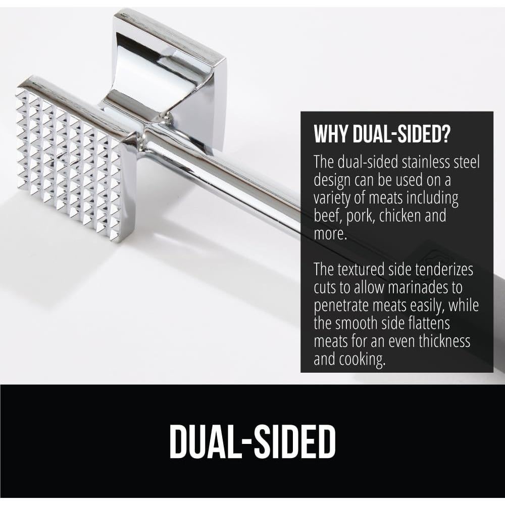 Aplastador de Carne Doble Lado GORILLA GRIP, 0.25 kg, Negro