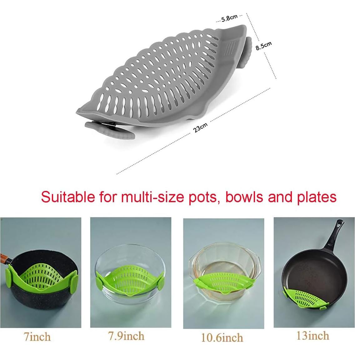 Colador Clip de Silicona UpTuoLi Negro 23x9 cm Resistente al Calor