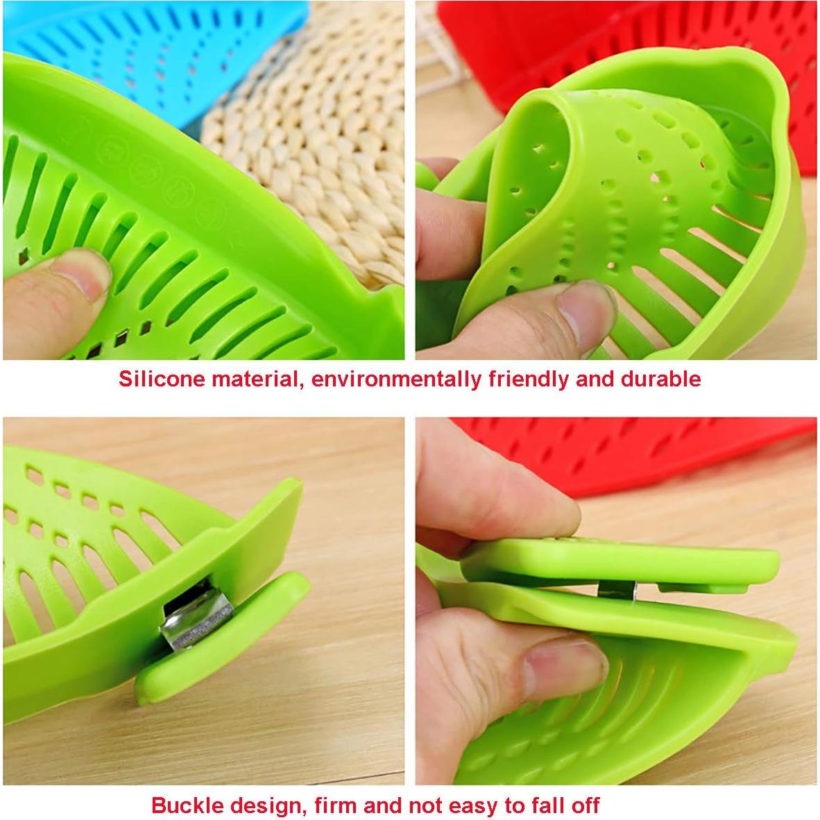 Colador Clip de Silicona UpTuoLi Negro 23x9 cm Resistente al Calor